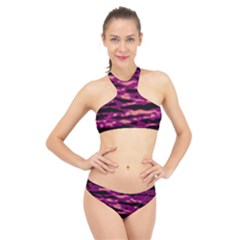 Velvet  Waves Abstract Series No1 High Neck Bikini Set by DimitriosArt