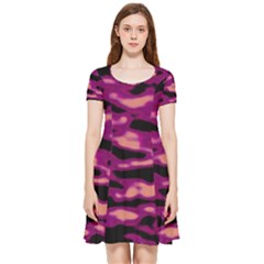 Velvet  Waves Abstract Series No1 Inside Out Cap Sleeve Dress by DimitriosArt