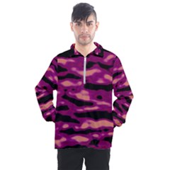 Velvet  Waves Abstract Series No1 Men s Half Zip Pullover by DimitriosArt