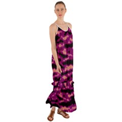 Velvet  Waves Abstract Series No1 Cami Maxi Ruffle Chiffon Dress by DimitriosArt