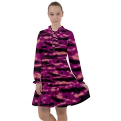 Velvet  Waves Abstract Series No1 All Frills Chiffon Dress by DimitriosArt