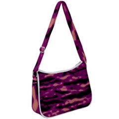 Velvet  Waves Abstract Series No1 Zip Up Shoulder Bag by DimitriosArt