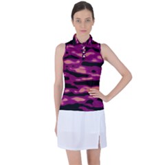 Velvet  Waves Abstract Series No1 Women s Sleeveless Polo Tee by DimitriosArt