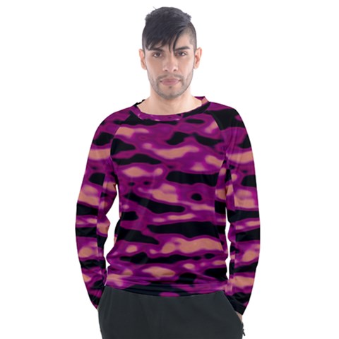 Velvet  Waves Abstract Series No1 Men s Long Sleeve Raglan Tee by DimitriosArt