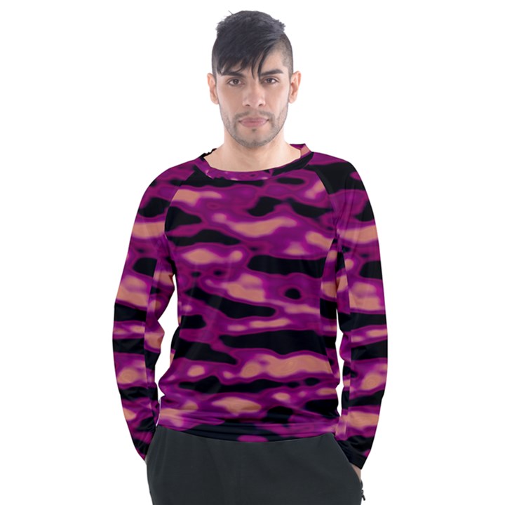 Velvet  Waves Abstract Series No1 Men s Long Sleeve Raglan Tee