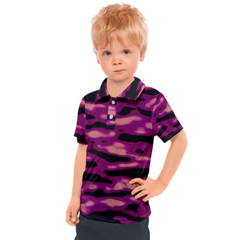 Velvet  Waves Abstract Series No1 Kids  Polo Tee by DimitriosArt