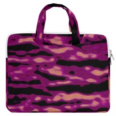 Velvet  Waves Abstract Series No1 Macbook Pro Double Pocket Laptop Bag by DimitriosArt