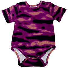 Velvet  Waves Abstract Series No1 Baby Short Sleeve Onesie Bodysuit by DimitriosArt