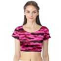 Rose  Waves Abstract Series No2 Short Sleeve Crop Top View1