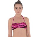 Rose  Waves Abstract Series No2 Halter Bandeau Bikini Top View1