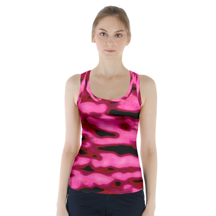 Rose  Waves Abstract Series No2 Racer Back Sports Top