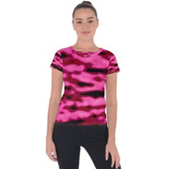 Rose  Waves Abstract Series No2 Short Sleeve Sports Top  by DimitriosArt