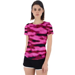 Rose  Waves Abstract Series No2 Back Cut Out Sport Tee by DimitriosArt