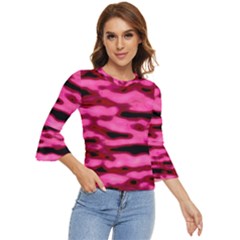 Rose  Waves Abstract Series No2 Bell Sleeve Top