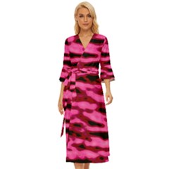 Rose  Waves Abstract Series No2 Midsummer Wrap Dress