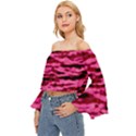 Rose  Waves Abstract Series No2 Off Shoulder Flutter Bell Sleeve Top View2