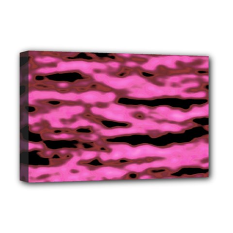 Pink  Waves Abstract Series No1 Deluxe Canvas 18  X 12  (stretched) by DimitriosArt