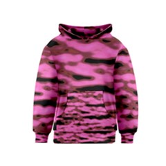 Pink  Waves Abstract Series No1 Kids  Pullover Hoodie by DimitriosArt