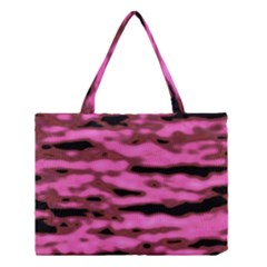 Pink  Waves Abstract Series No1 Medium Tote Bag by DimitriosArt