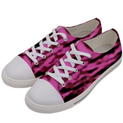 Pink  Waves Abstract Series No1 Men s Low Top Canvas Sneakers by DimitriosArt