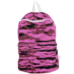 Pink  Waves Abstract Series No1 Foldable Lightweight Backpack by DimitriosArt