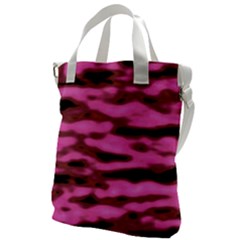 Pink  Waves Abstract Series No1 Canvas Messenger Bag by DimitriosArt