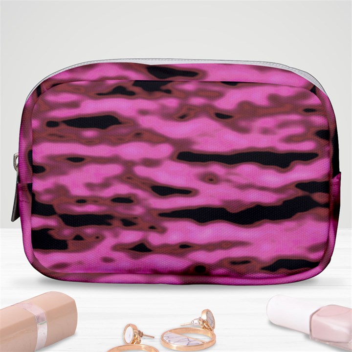 Pink  Waves Abstract Series No1 Make Up Pouch (Small)