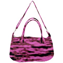 Pink  Waves Abstract Series No1 Removal Strap Handbag by DimitriosArt