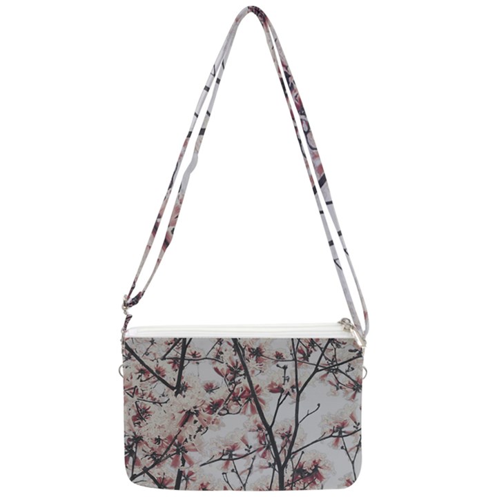 Botanical Scene Textured Beauty Print Double Gusset Crossbody Bag