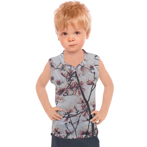 Botanical Scene Textured Beauty Print Kids  Sport Tank Top by dflcprintsclothing