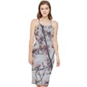 Botanical Scene Textured Beauty Print Bodycon Cross Back Summer Dress View1