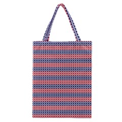 Red Blue White Troll Knots Pattern Classic Tote Bag