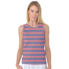 Red Blue White Troll Knots Pattern Women s Basketball Tank Top