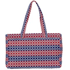 Red Blue White Troll Knots Pattern Canvas Work Bag by CVFabricShop