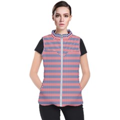 Red Blue White Troll Knots Pattern Women s Puffer Vest