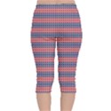 Red Blue White Troll Knots Pattern Velvet Capri Leggings  View2