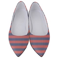 Red Blue White Troll Knots Pattern Women s Low Heels