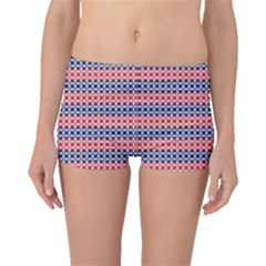 Red Blue White Troll Knots Pattern Boyleg Bikini Bottoms