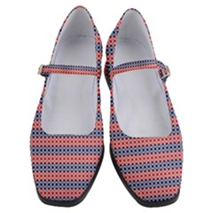 Red Blue White Troll Knots Pattern Women s Mary Jane Shoes