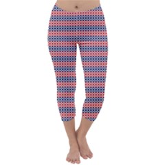 Red Blue White Troll Knots Pattern Capri Winter Leggings 