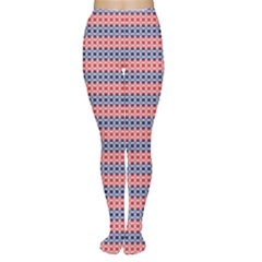 Red Blue White Troll Knots Pattern Tights