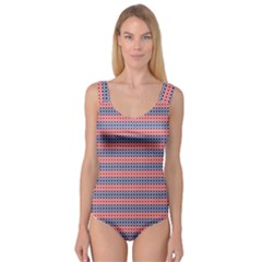 Red Blue White Troll Knots Pattern Princess Tank Leotard 