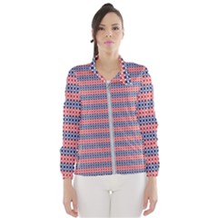 Red Blue White Troll Knots Pattern Women s Windbreaker