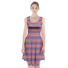 Red Blue White Troll Knots Pattern Racerback Midi Dress