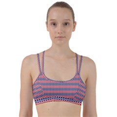 Red Blue White Troll Knots Pattern Line Them Up Sports Bra