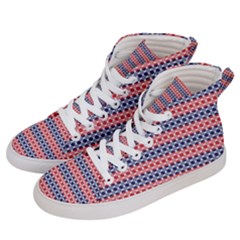 Red Blue White Troll Knots Pattern Men s Hi-top Skate Sneakers