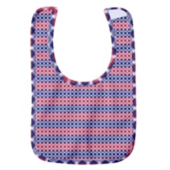 Red Blue White Troll Knots Pattern Baby Bib