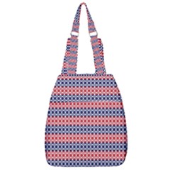 Red Blue White Troll Knots Pattern Center Zip Backpack