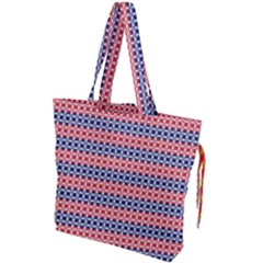 Red Blue White Troll Knots Pattern Drawstring Tote Bag