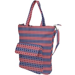 Red Blue White Troll Knots Pattern Shoulder Tote Bag